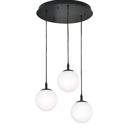 Afx Loretto Triple Pendant Medium Base LRTP07MBBKRND3
